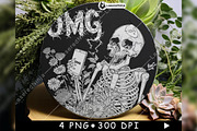 Skeleton Looking on Cellphone Flower, a Background Graphic by LaseredNinja (Thumbnail 5 of 7)