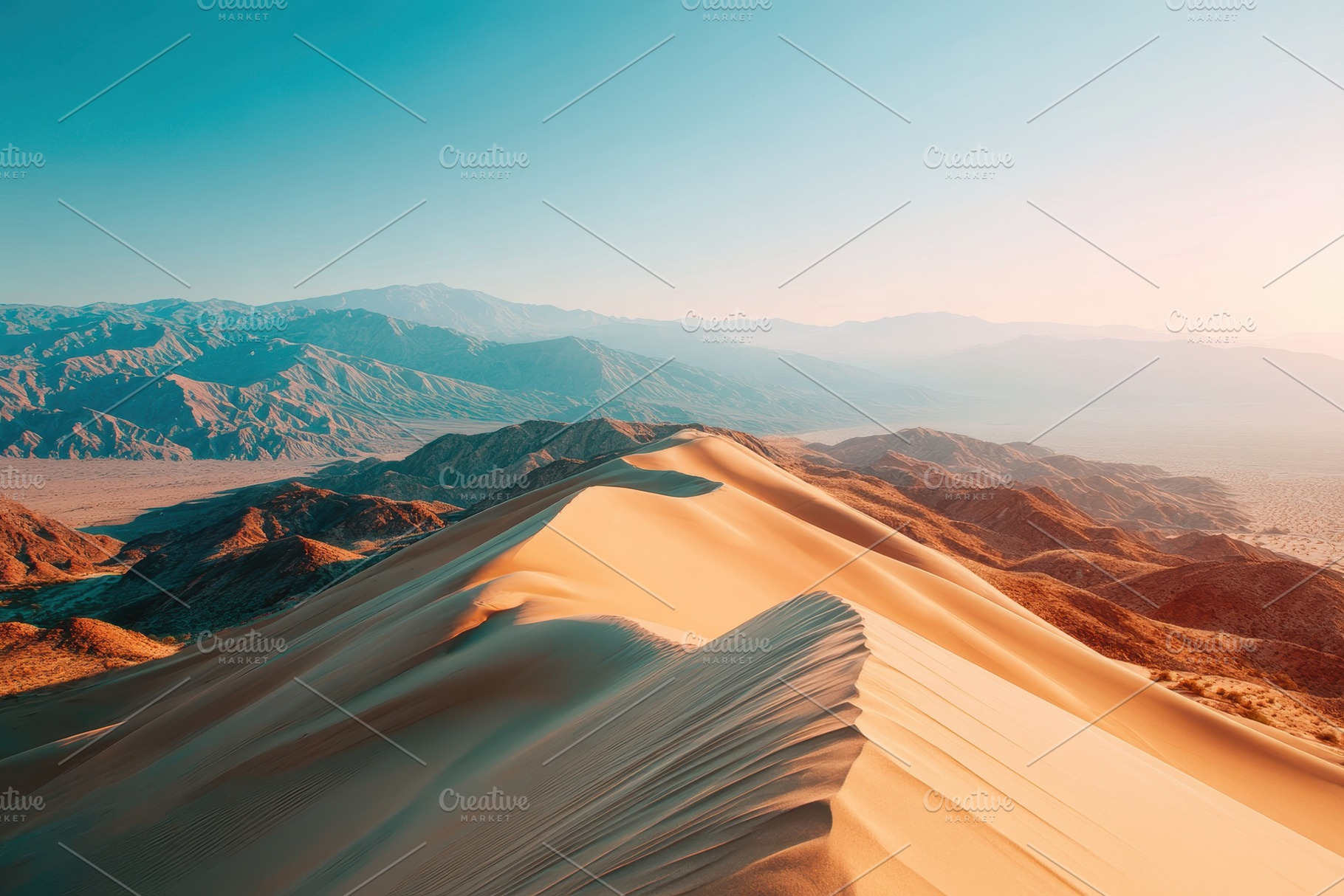 Golden Sand Dunes with Mountain Backdrop, a Nature Photo by AlyaAnd