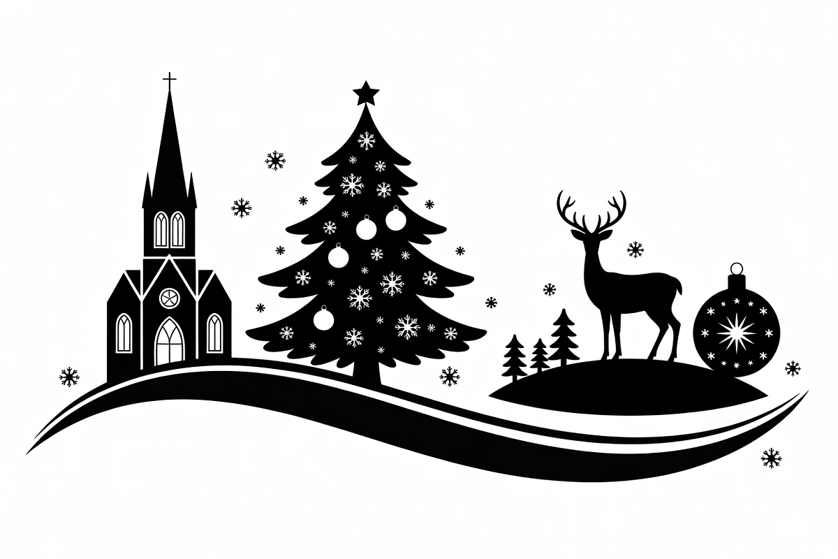 Christmas silhouette illustration, an Illustration by Amazin_art (Photo 11 of 21)