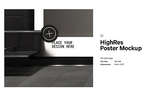 4x Display Poster Mockup Template