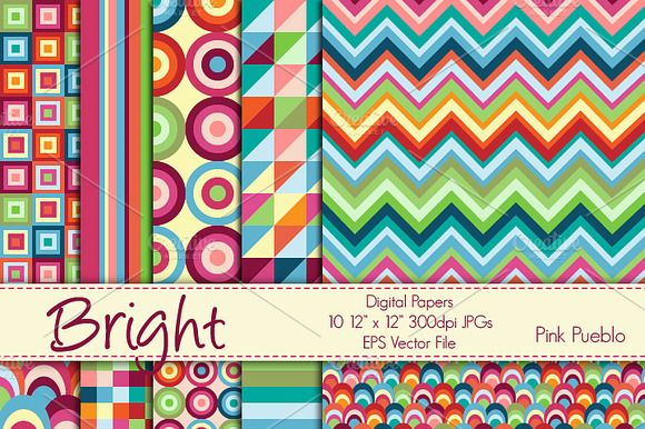 Bright Geometric Papers/Backgrounds preview 2