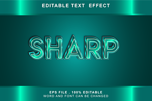 Sharp Text Effect Editable