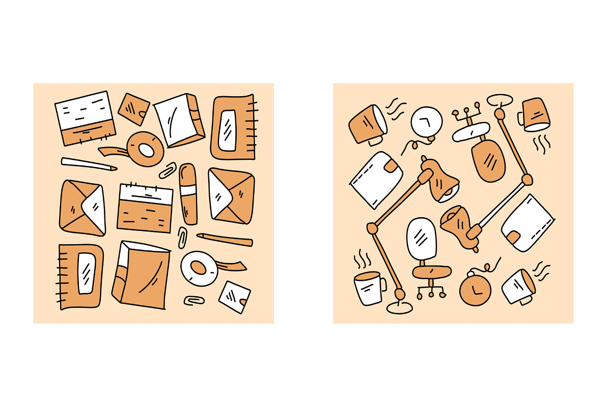 office icon doodle style bundle, an Object Illustration by foxndeer (Photo 2 of 4)