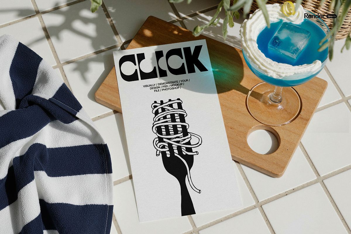 Paper Menu Mockup Set, a Packaging Mockup by Renderteam (Photo 6 of 10)