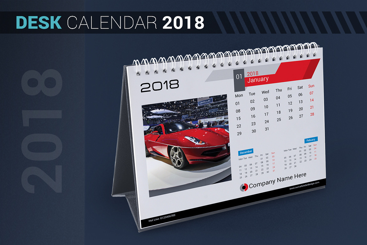 Desk Calendar 2018, a Stationery Template by artico (Photo 2 of 5)