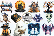 Watercolor Halloween Clipart, an Illustration by CraftArtStudio (Thumbnail 1 of 6)