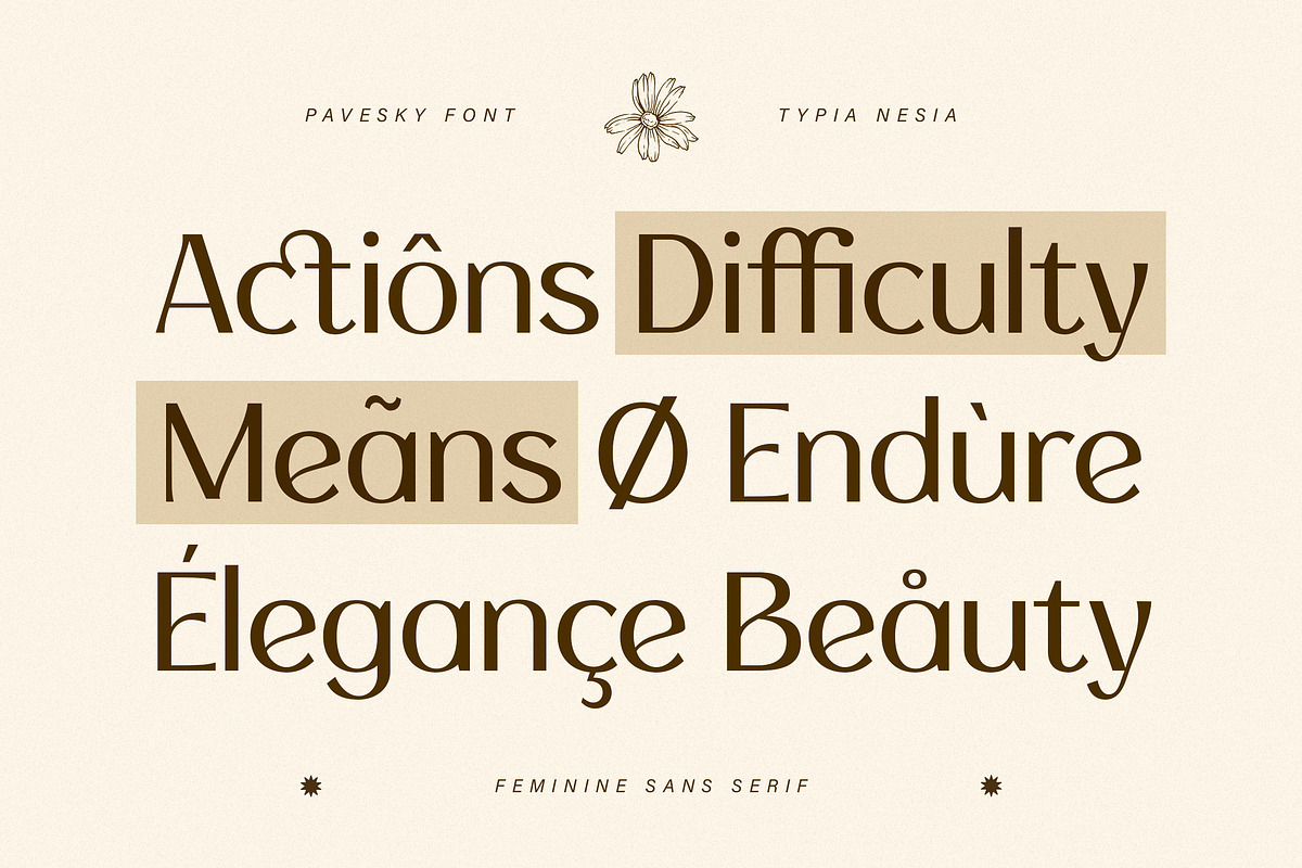 Pavesky – Luxury Elegant Beauty Sans, a Sans Serif Font by Typia Nesia (Photo 4 of 12)