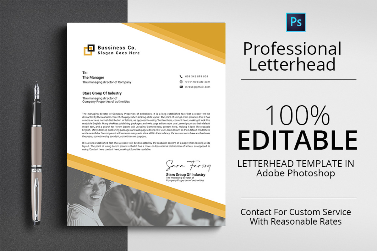Letterhead Template Design, a Stationery Template by Design Up (Photo 1 of 3)