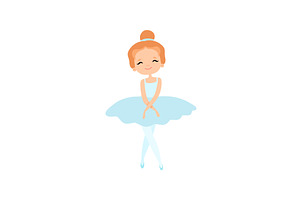 Cute Little Ballerina Character in, a Person Illustration by TopVectors