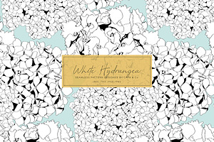 WHITE HYDRANGEA SEAMLESS PATTERN