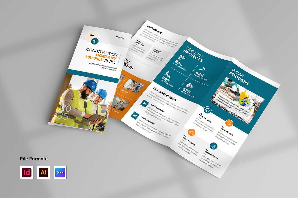 Construction TriFold Brochure | COM, a Brochure Template by Spark_Creative (Photo 1 of 5)