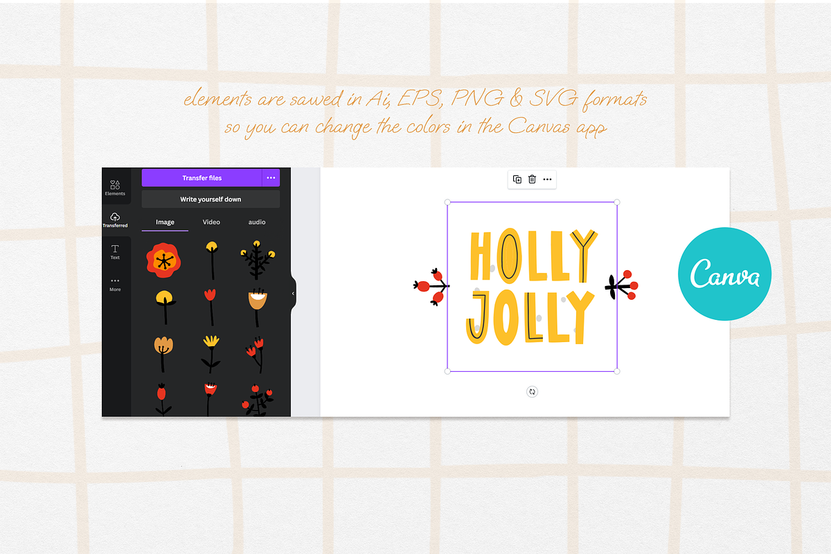 HELLO CHRISTMAS: clipart & lettering, an Illustration by Elliko shop (Photo 7 of 11)