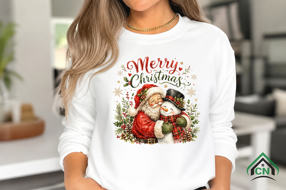Merry Christmas Santa Snowman PNG, a Seasonal Illustration by Craft Nest (Photo 3 of 6)