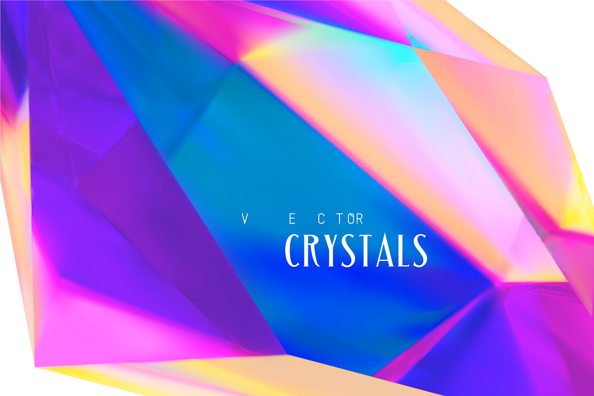 Set of six multi-colored crystals., an Object Graphic by Ruliz (Photo 1 of 4)
