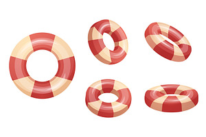 Cartoon lifebuoy. Swimming rubber, an Illustration by LadadikArt