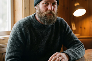 Bearded Man in Fisherman Beanie, a Person Photo by Virgo Studio