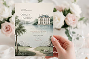 French Chateau Wedding Invitation, a Print Template by by creative paper (Thumbnail 3 of 3)