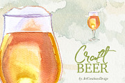 Hand Painted Craft Beer Clipart, a Food Illustration by ArtCreationsDesign (Thumbnail 9 of 9)