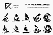 Sailboard Windsurfing Icon, a Solid Icon by Akatype Studio (Thumbnail 1 of 3)