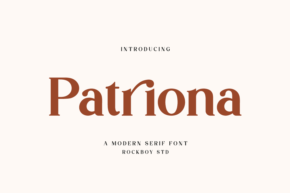 Patriona - Elegant Serif Font, a Serif Font by RockboyStd (Photo 1 of 12)