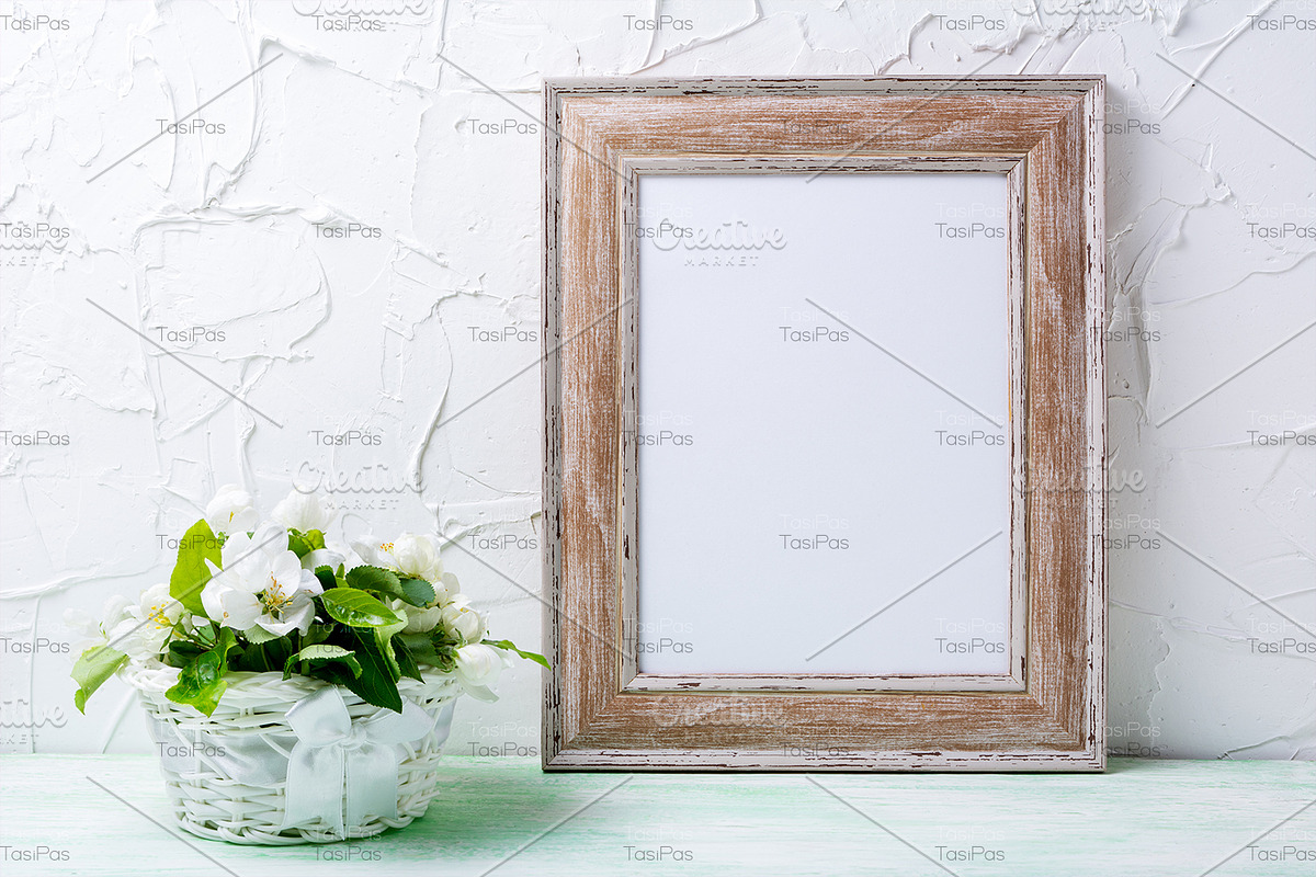 Frame mockup with apple tree flowers, a Print Template by TasiPas (Photo 3 of 4)