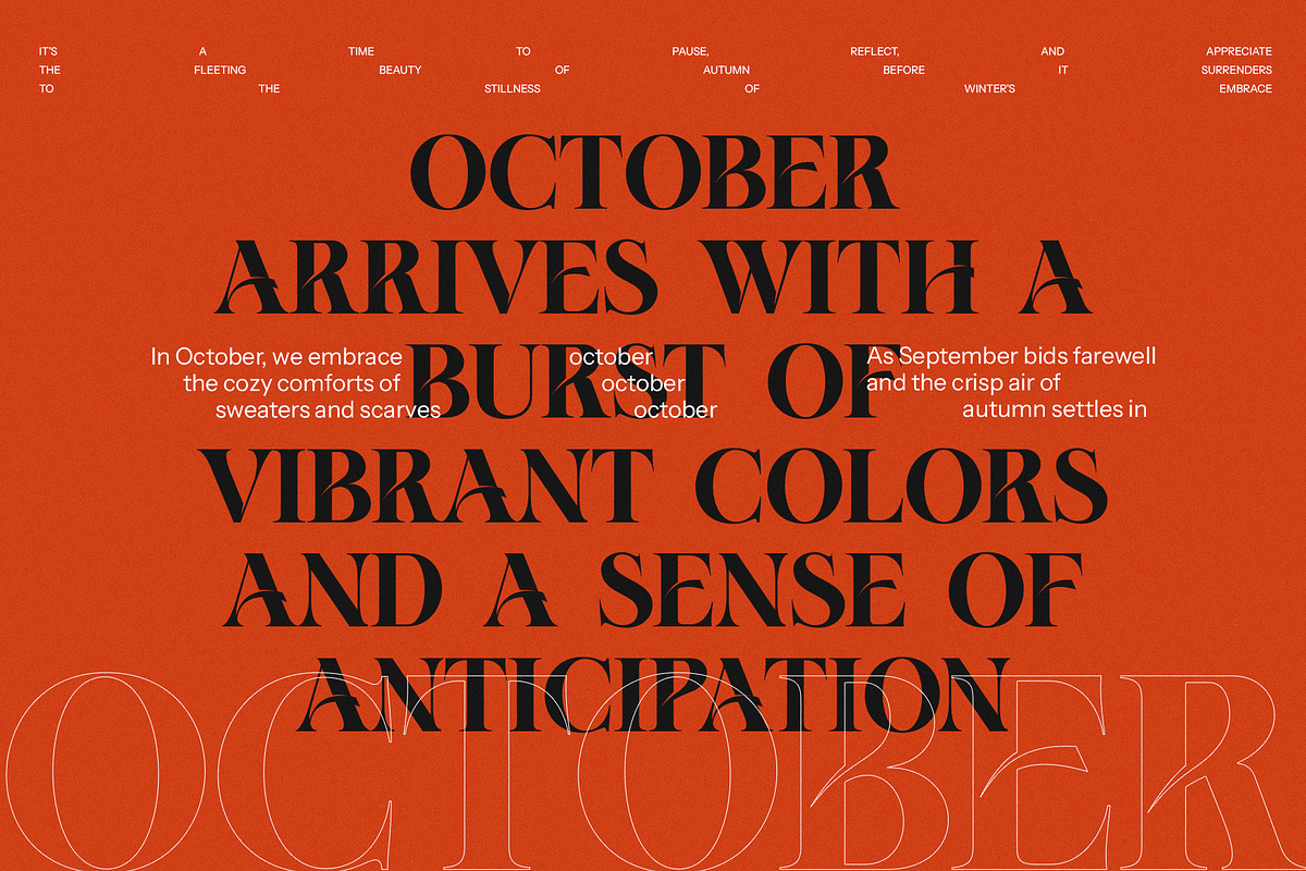 Best October Elegant Serif Font, a Serif Font by Perfectype (Photo 2 of 8)