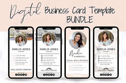Digital Business Card BUNDLE, a Business Card Template by Templatables