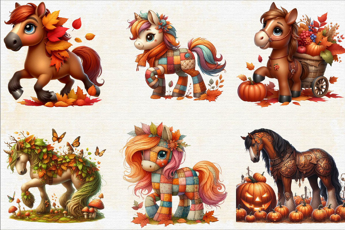 Autumn Brown Horse Sublimation Clipa, an Illustration by SVGArt (Photo 5 of 8)