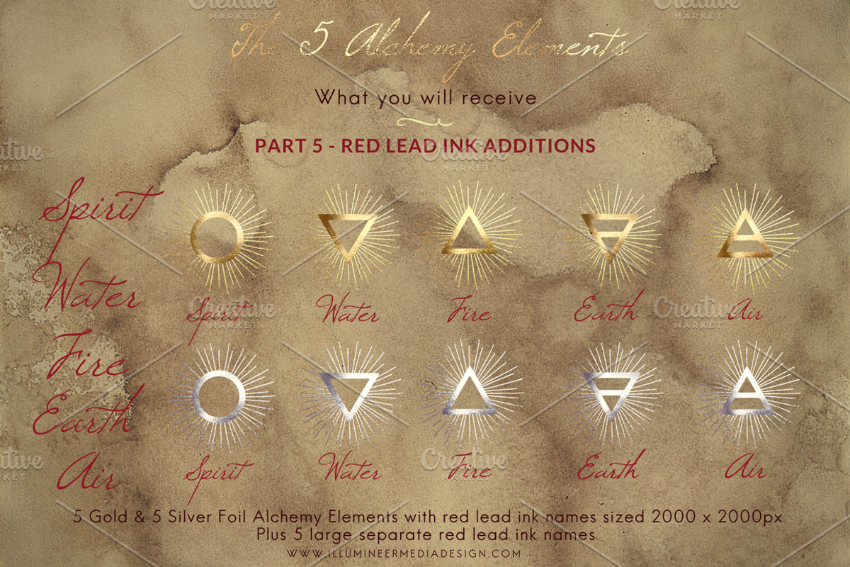 The 5 Alchemy Elements: Foil Set, an Object Graphic by Illumineer Media & Design (Photo 12 of 13)