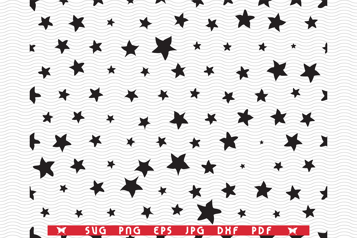 SVG Black Stars, Seamless pattern, a Pattern Graphic by DesignStudioRM (Photo 2 of 3)