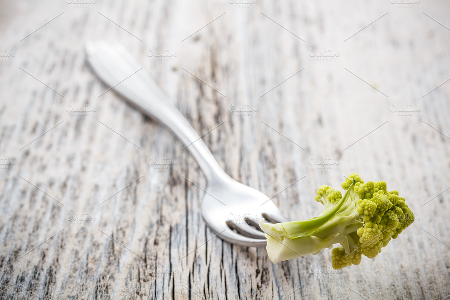 Romanesco Broccoli Featuring Food Fork And Fractal