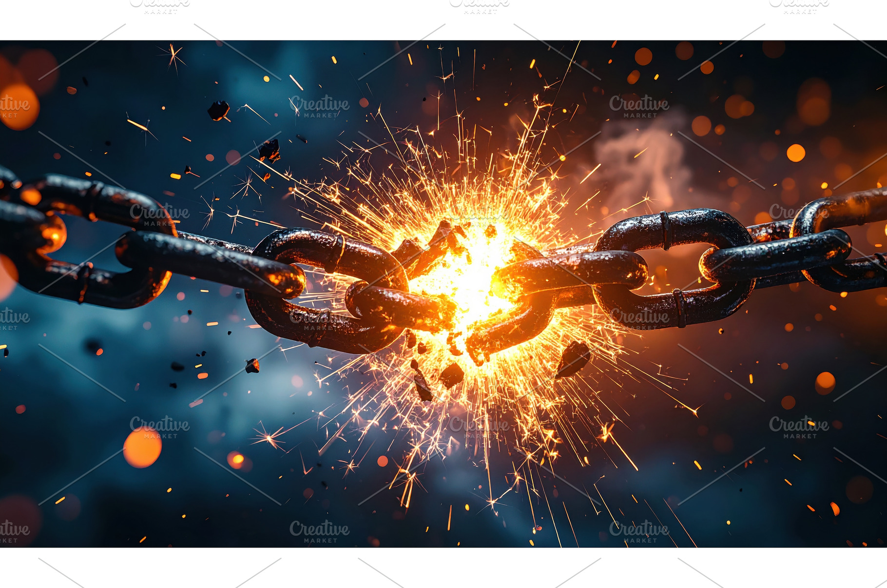 Heavy metal chain link bursting, an Industrial Photo by Igor Tichonow