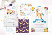 Unicorns.Cute watercolor collection, an Animal Illustration by Kate_Rina (Thumbnail 11 of 16)