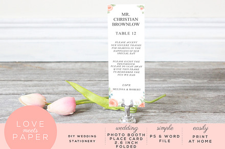 Photo Booth Table Place Card  PC1019, a Card Template by Love Meets Paper