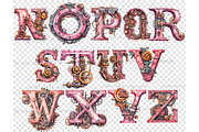 Pink Steampunk Alphabet, a Decorative Illustration by GlamArtZhanna (Thumbnail 6 of 6)