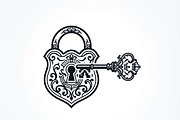 60 Ornate Key and Lock Silhouette, a Technology Illustration by Amazin_art (Thumbnail 10 of 21)