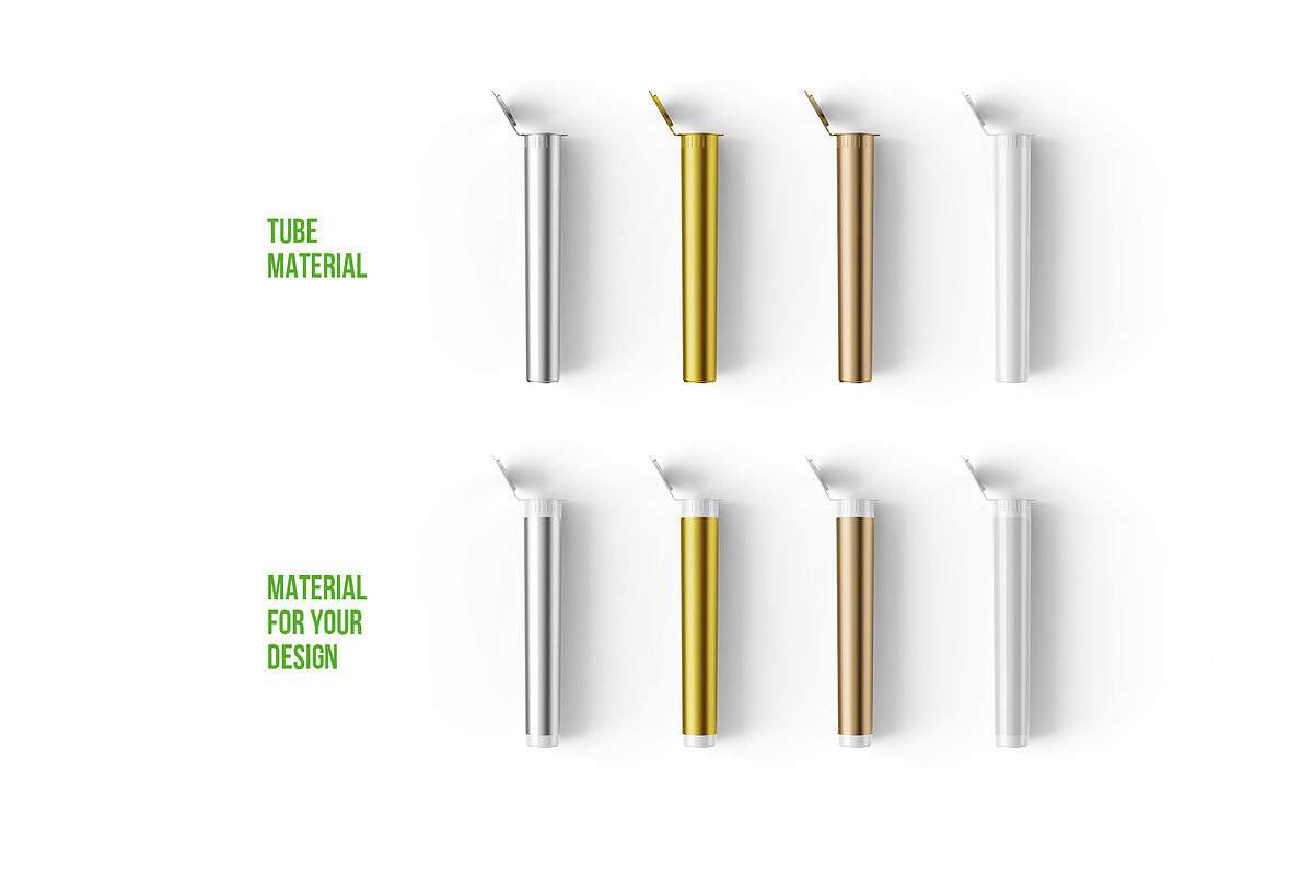 Weed Joint Pre Roll Cannabis Tube, a Cups & Container Mockup by easymock (Photo 4 of 9)