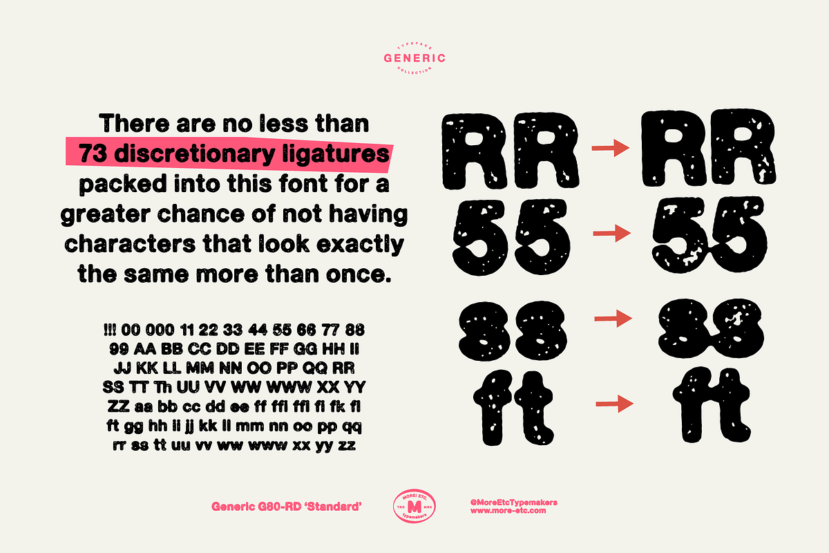 Generic G90-RD 'Swollen', a Sans Serif Font by More Etc. Studios (Photo 5 of 8)