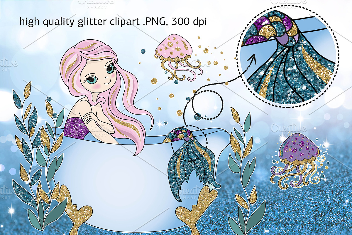 BEAUTIFUL MERMAID, a Decorative Illustration by FARAWAYKINGDOM (Photo 2 of 5)