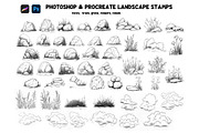 Landscape Procreate Photoshop stamps, a Brush Add-On by Spark Studio Brushes (Thumbnail 5 of 7)