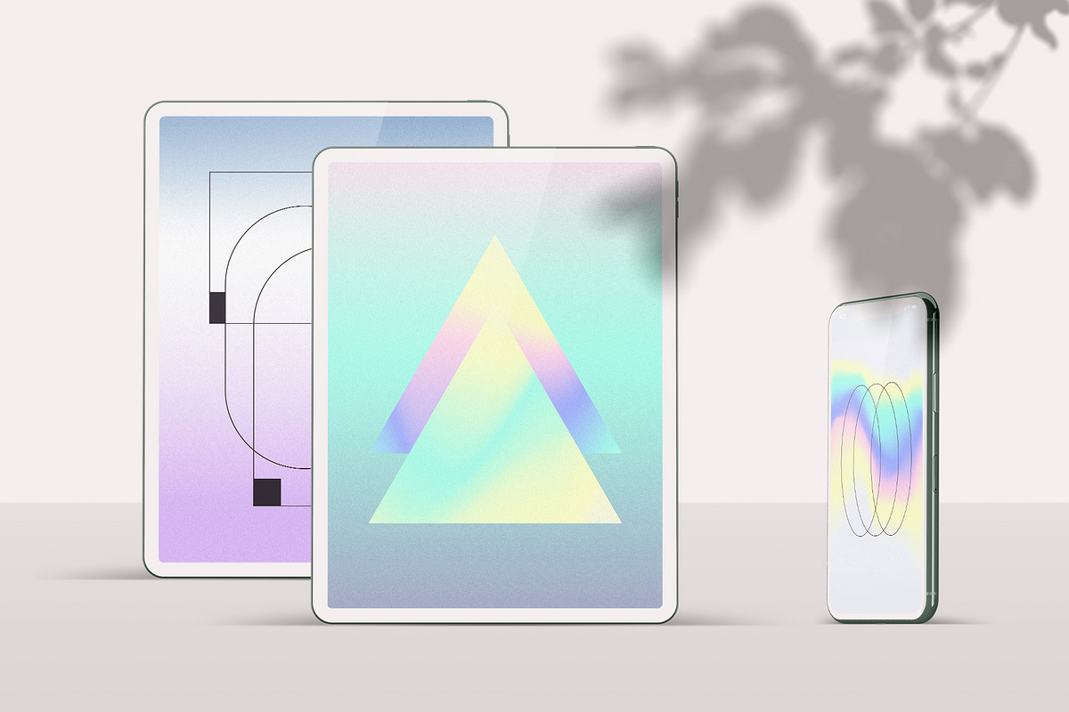 HOLOGRAPHIC Vibrant Gradient, Shapes, a Texture Graphic by Oksana Trygub (Photo 2 of 16)