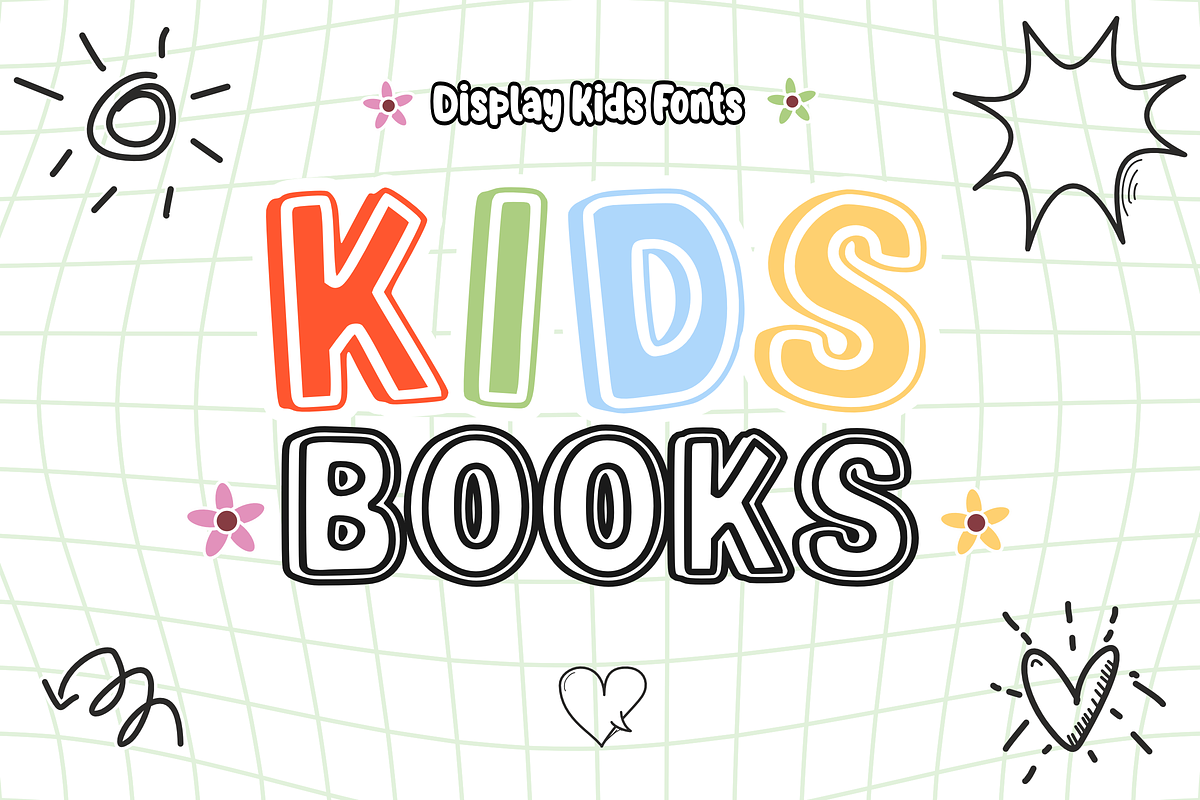 Drawing Children - Playful Display, a Font by KiddoGlyphs Studio (Photo 2 of 3)