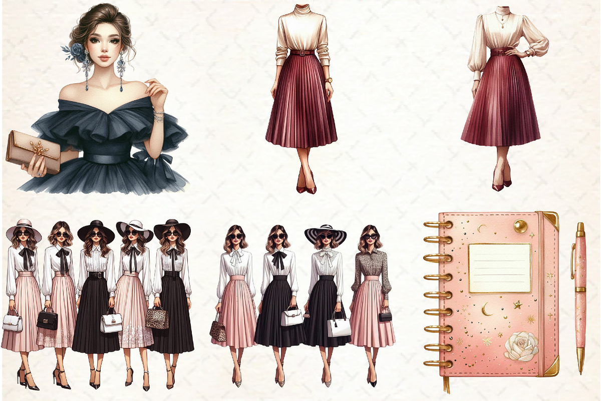 Fashion Classy Elegant Woman Clipart, an Illustration by Libby Wishes (Photo 2 of 6)