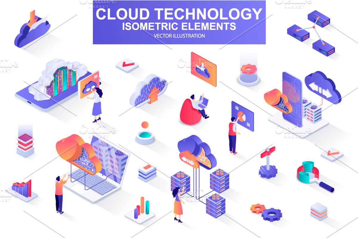 Mega Bundle Isometric Elements, an Illustration by alexdndz (Photo 5 of 27)