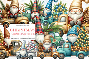 Christmas Gnome and Truck Clipart, an Illustration by Designworld (Thumbnail 1 of 5)