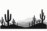 Monochrome Desert Nature Silhouette, an Illustration by jahid234 (Thumbnail 1 of 15)