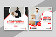 Delivery Service Social Media Post, a Social Media Template by Designgrove (Thumbnail 1 of 2)
