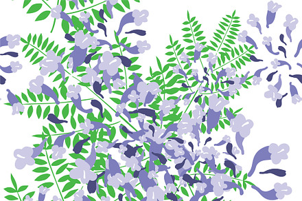 Jacaranda flower seamless pattern