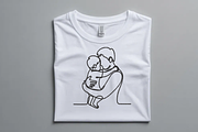 Father Hug Child Embroidery Minimal, an Illustration by Purpose Ekbal (Thumbnail 2 of 3)