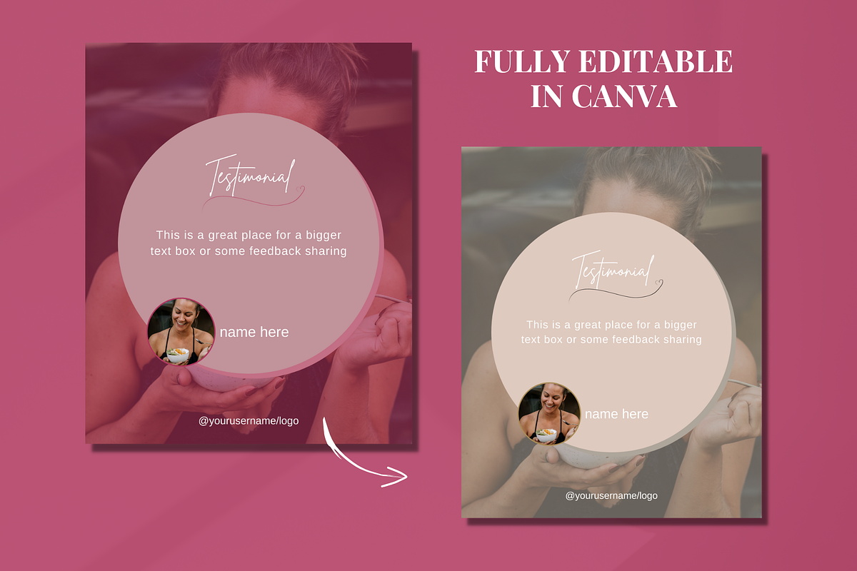 250 Pink Wellness Instagram Template, a Social Media Template by SociallyyCreative (Photo 7 of 10)
